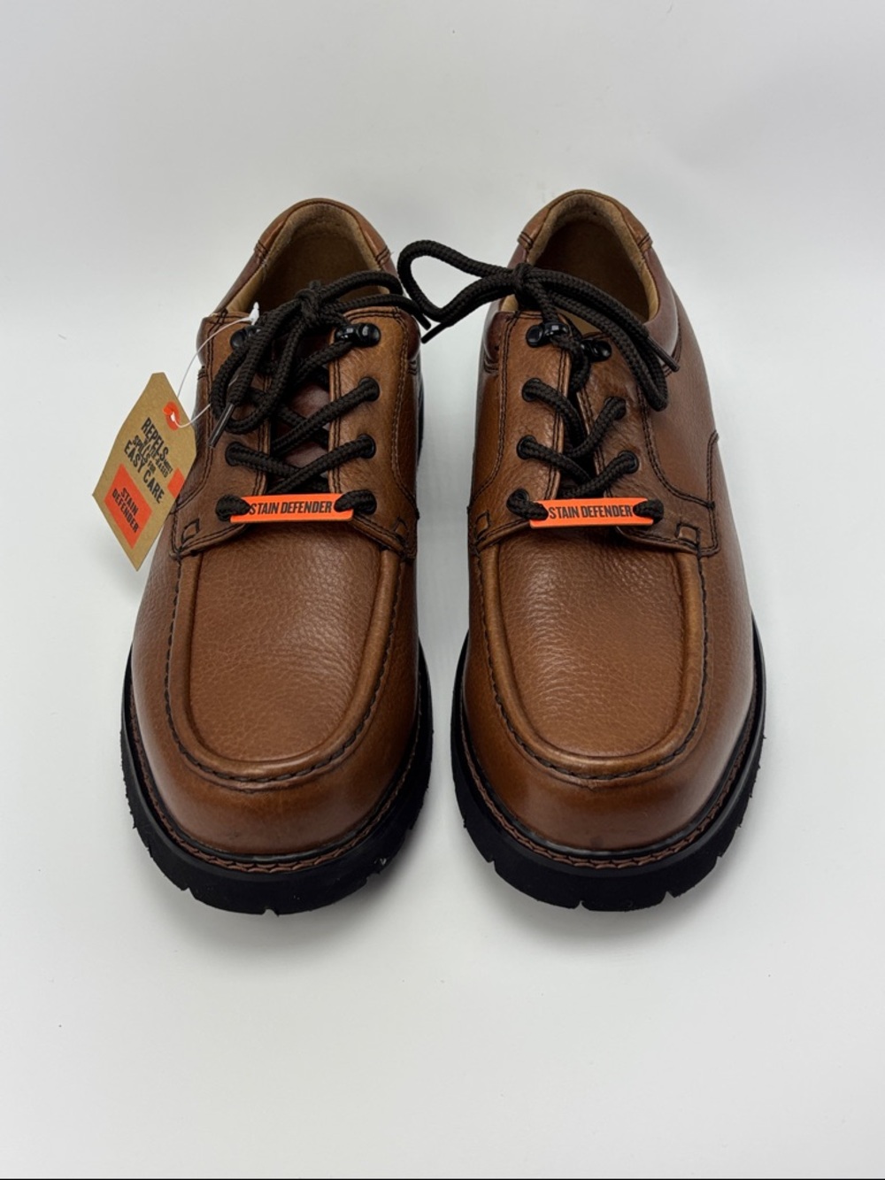 Dockers Men's Stain Defender Dark Tan Lace-Up Shoes - size 10.5 Wide NEW - Picture 2 of 9